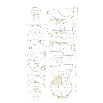 Figure bands beside a large wheel - Galerie Mythologique, Volume 1 - 1811
