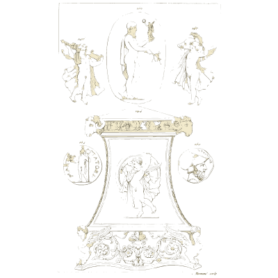 Carved altar between medallions - Galerie Mythologique, Volume 1 - 1811
