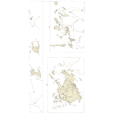 Centaur over a panel with a horseman - Galerie Mythologique, Volume 1 - 1811