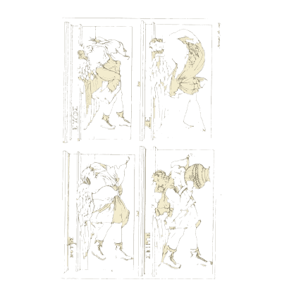 Four panels with winged figures - Galerie Mythologique, Volume 1 - 1811
