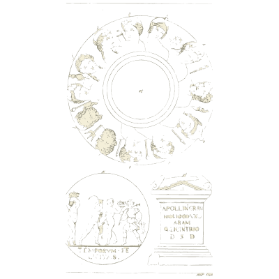 Disc ringed with figures above an altar - Galerie Mythologique, Volume 1 - 1811