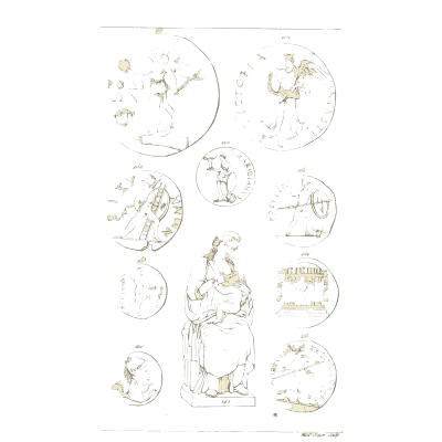 Seated draped figure among coins 02 - Galerie Mythologique, Volume 1 - 1811
