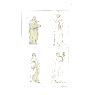 Four panels of draped figures - Galerie Mythologique, Volume 1 - 1811