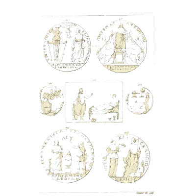Coins with standing deities - Galerie Mythologique, Volume 1 - 1811