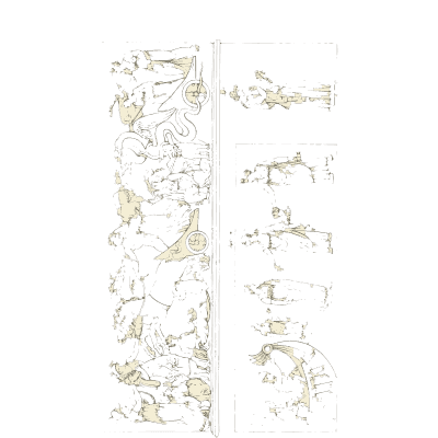 Tall frieze with a coiling serpent - Galerie Mythologique, Volume 1 - 1811