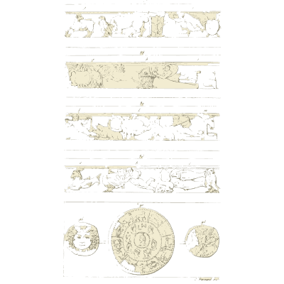 Figure bands above a zodiac disc - Galerie Mythologique, Volume 1 - 1811