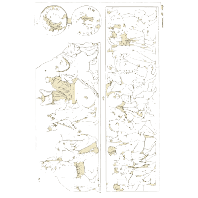 Coins above two figure friezes - Galerie Mythologique, Volume 1 - 1811