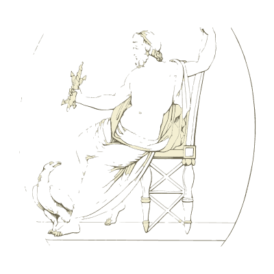 Bearded god seated with an eagle - Galerie Mythologique, Volume 1 - 1811