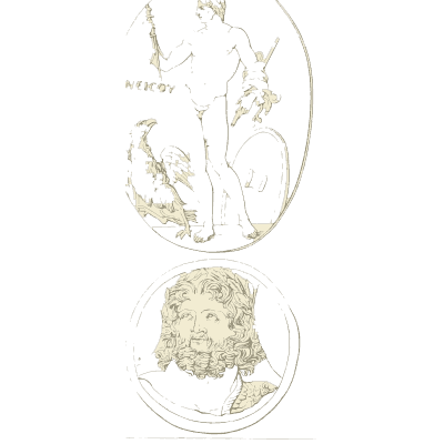 Nude god with a spear and an eagle - Galerie Mythologique, Volume 1 - 1811