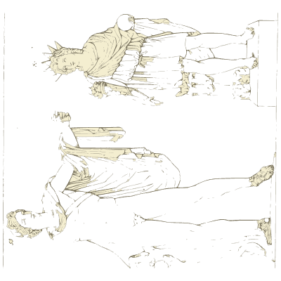 Two standing draped figures - Galerie Mythologique, Volume 1 - 1811