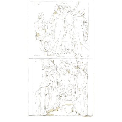 Framed reliefs of standing figures - Galerie Mythologique, Volume 1 - 1811