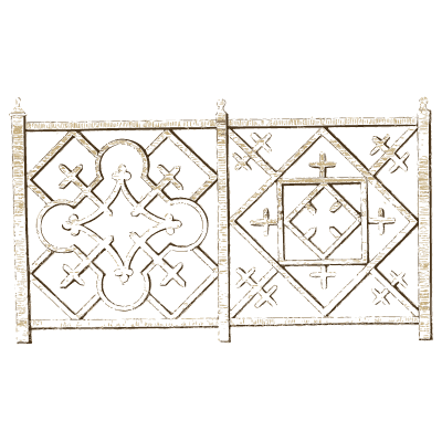 Two lattice railing panels - The Carpenter's Companion for Chinese Railing and Gates - 1765