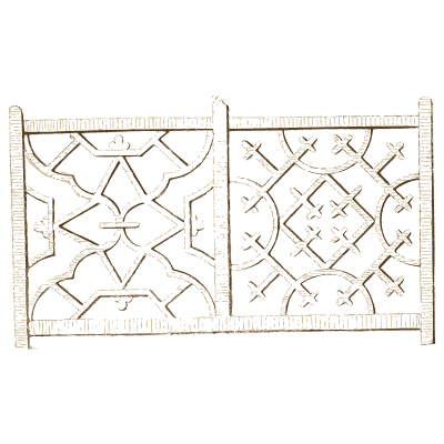 Diagonal lattice railing - The Carpenter's Companion for Chinese Railing and Gates - 1765