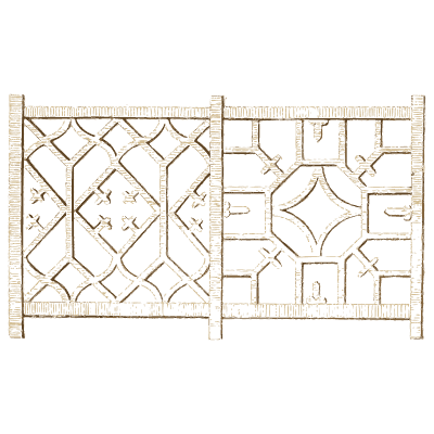 Lattice railing with squares - The Carpenter's Companion for Chinese Railing and Gates - 1765