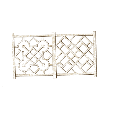 Lattice railing with scrolls - The Carpenter's Companion for Chinese Railing and Gates - 1765
