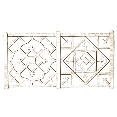 Lattice railing with a cross - The Carpenter's Companion for Chinese Railing and Gates - 1765