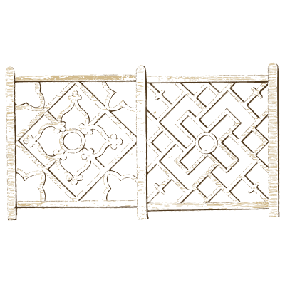 Lattice railing with a roundel - The Carpenter's Companion for Chinese Railing and Gates - 1765