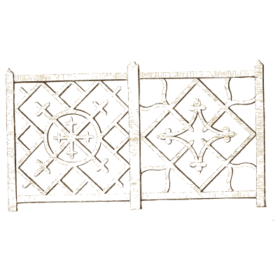 Lattice railing with a diamond - The Carpenter's Companion for Chinese Railing and Gates - 1765
