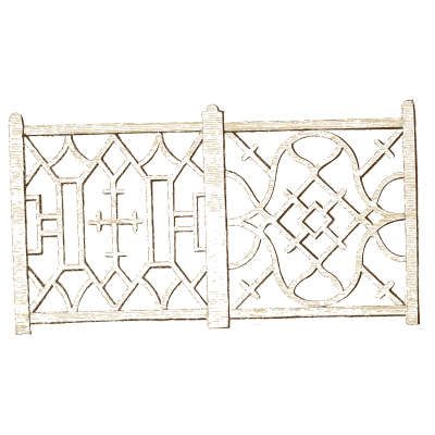 Lattice railing with crosses - The Carpenter's Companion for Chinese Railing and Gates - 1765