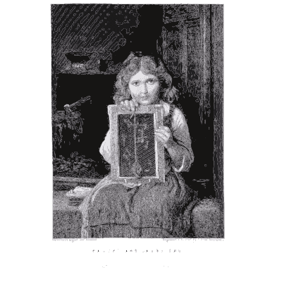 Girl seated with a book - Peterson's Magazine - 1848