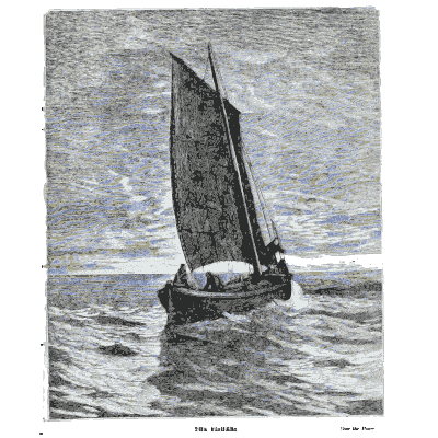 Fishing boat at sea - Peterson's Magazine - 1848