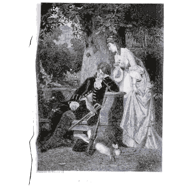 Suitor kneeling to a lady - Peterson's Magazine - 1848