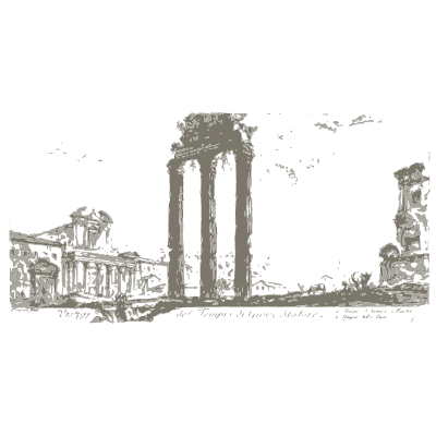 Three columns of a Roman temple - Alcune Vedute di Archi Trionfali - 1748