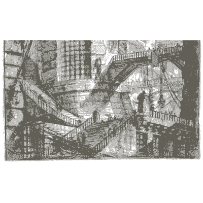 Prison drawbridge among stairs - Carceri d'Invenzione - 1761