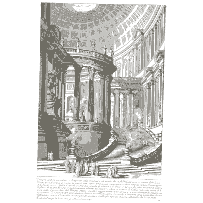 Round domed hall ringed with columns - Opere Varie di Architettura - 1750