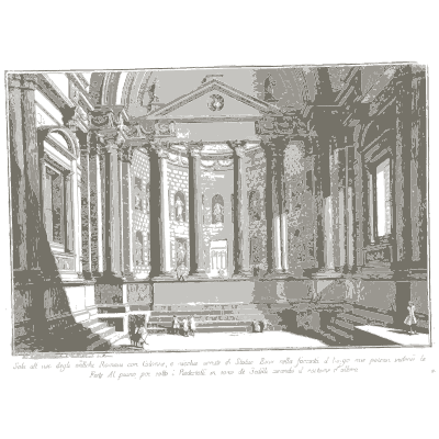 Columned hall under a coffered vault - Opere Varie di Architettura - 1750