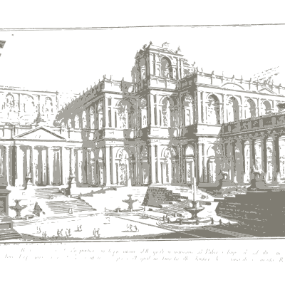 Palace front with a courtyard - Opere Varie di Architettura - 1750