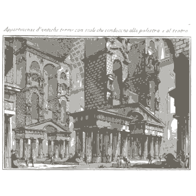 Bath front with long stairs - Opere Varie di Architettura - 1750