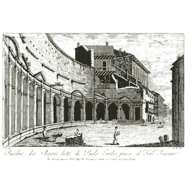 Baths of Paulus Aemilius - Raccolta di 50 Vedute Antiche e Moderne della Citta di Roma - 1800