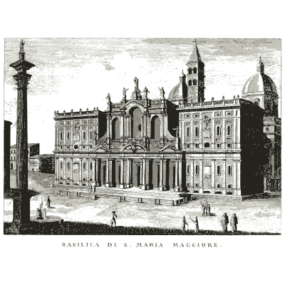 Santa Maria Maggiore from the side - Raccolta di 50 Vedute Antiche e Moderne della Citta di Roma - 1800