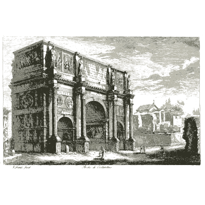 Triumphal arch of Constantine 02 - Raccolta di 50 Vedute Antiche e Moderne della Citta di Roma - 1800