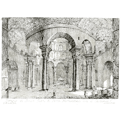 Round temple interior 02 - Raccolta di 50 Vedute Antiche e Moderne della Citta di Roma - 1800