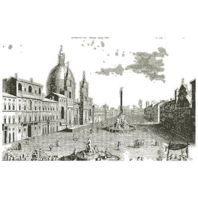 Piazza Navona 02 - Raccolta di 50 Vedute Antiche e Moderne della Citta di Roma - 1800