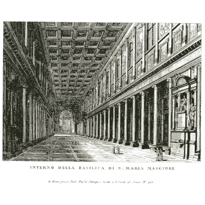 Nave of Santa Maria Maggiore 02 - Raccolta di 50 Vedute Antiche e Moderne della Citta di Roma - 1800
