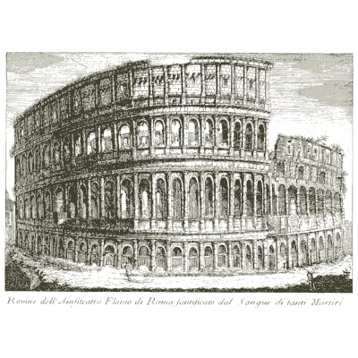Colosseum arcades 02 - Raccolta di 50 Vedute Antiche e Moderne della Citta di Roma - 1800
