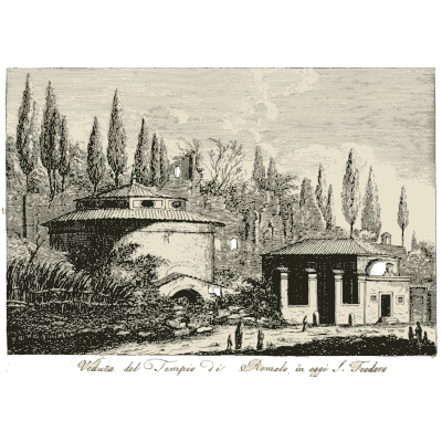 Temple of the Sibyl 02 - Raccolta di 50 Vedute Antiche e Moderne della Citta di Roma - 1800