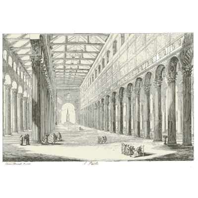 Nave of San Paolo 02 - Raccolta di 50 Vedute Antiche e Moderne della Citta di Roma - 1800
