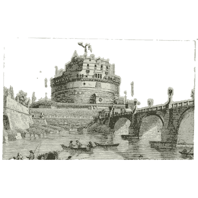 Castel Sant Angelo 02 - Raccolta di 50 Vedute Antiche e Moderne della Citta di Roma - 1800