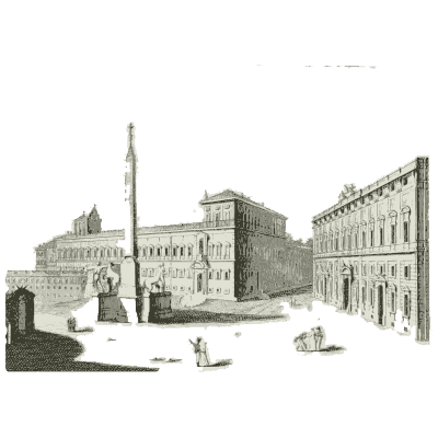Piazza of Monte Cavallo 02 - Raccolta di 50 Vedute Antiche e Moderne della Citta di Roma - 1800