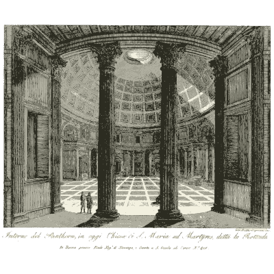 Interior of the Pantheon 02 - Raccolta di 50 Vedute Antiche e Moderne della Citta di Roma - 1800
