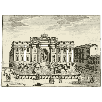 Trevi Fountain 02 - Raccolta di 50 Vedute Antiche e Moderne della Citta di Roma - 1800