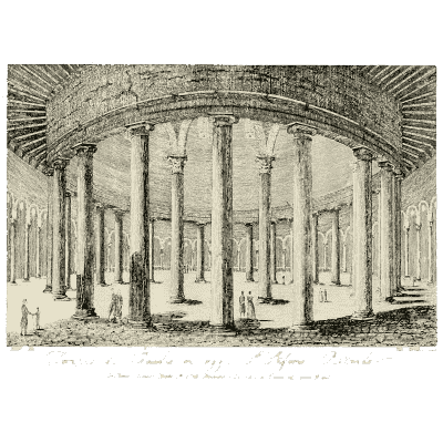 Round church of columns 02 - Raccolta di 50 Vedute Antiche e Moderne della Citta di Roma - 1800