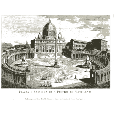 Saint Peters square 02 - Raccolta di 50 Vedute Antiche e Moderne della Citta di Roma - 1800