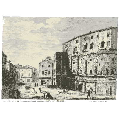 Theatre of Marcellus 02 - Raccolta di 50 Vedute Antiche e Moderne della Citta di Roma - 1800