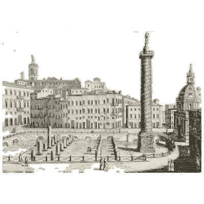 Column of Trajan 02 - Raccolta di 50 Vedute Antiche e Moderne della Citta di Roma - 1800
