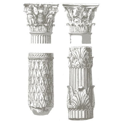 Corinthian capitals and carved shafts - Trofei di Ottaviano Augusto - 1753